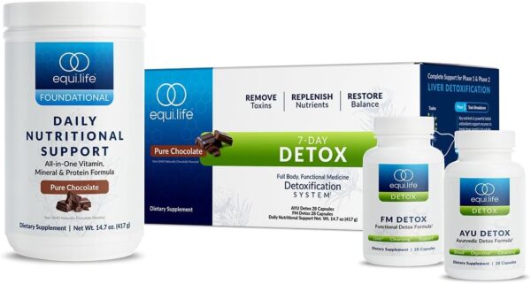 Equilife - Dr. Cabral Detox, 7-Day Detox Cleanse, Full Body Detox for Body Cleanse, May Help Boost Energy and Mood, Support Mental Clarity, Promote Overall Health and Wellness (Chocolate,14 Servings)
