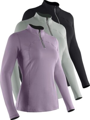 CADMUS Women's Compression Long Sleeve Shirts for Hiking Running Dry Fit Tights