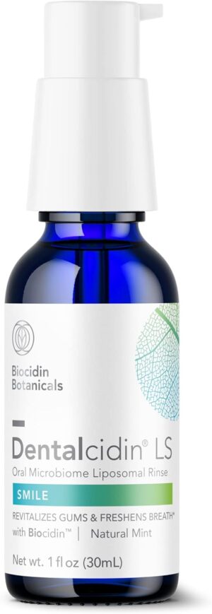 Bio-Botanical Research Biocidin Dentalcidin LS Liposomal Oral Rinse - Fluoride Free Mouth Wash & Plaque Remover - Support Healthy Gums & Oral Microbiome - for Adults & Kids 2+ (1oz)