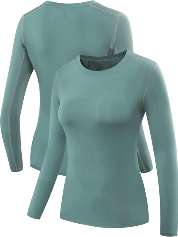 NELEUS Women's 3 Pack Athletic Compression Long Sleeve T Shirt Dry Fit
