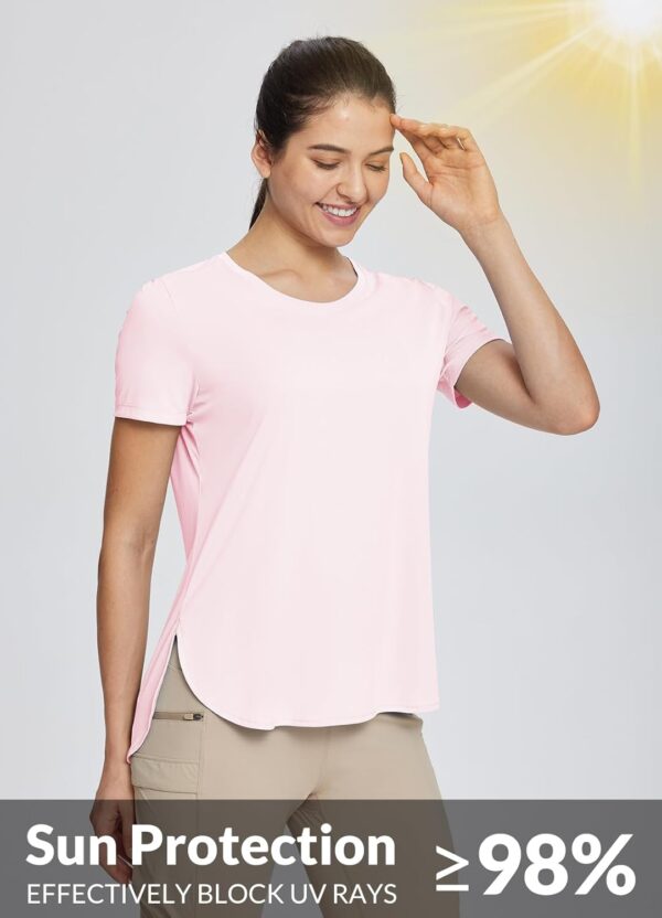 BALEAF Women's Short Sleeve T Shirts Crew Neck Workout Tops Running Shirts Sun Protection Quick Dry UV
