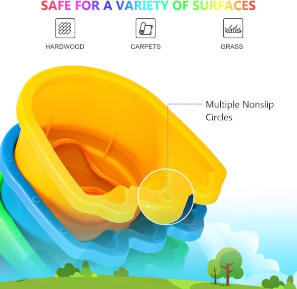 IROO Balancing Stilts for Kids, 4 Pairs Walking Stilts Monster Feet for Balance and Coordination, Toys for Girls & Boys for Age 4-10 Years Old Indoor or Outdoor Play (8 Stilts Total)