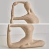 Sandstone Meditation Yoga Statues Set of 3, Resin Zen Yoga Figurines for Bookself, Home Decor, Gifts