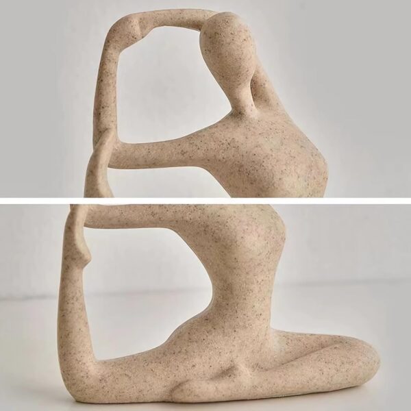 Sandstone Meditation Yoga Statues Set of 3, Resin Zen Yoga Figurines for Bookself, Home Decor, Gifts