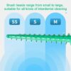 300 Pieces Dual-Use Interdental Brushes Soft Silicone, Disposable Dental Picks,Premium Dental Floss Picks for Effective Teeth Cleaning(200pcs Green+100pcs Blue)