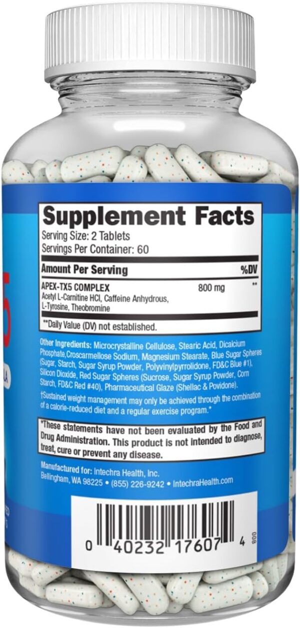 Weight Management Dietary Supplement 120 White Blue Red Speck Tablets Manufactured in the USA Highest Professional Quality