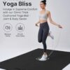 YOTTOY Large Yoga Mat (75 * 52 * 1/2inch),Extra Wide TPE Exercise Mat,Non-Slip Workout Mat for Pilates, Fitness, Barefoot, Home Gym Studio with Strap and Towel