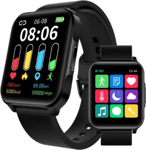 BENIO Smart Watchs for Men Fitness Tracker Pedometer Watch Heart Rate Monitor Android Smart Watch for iPhone Compatible