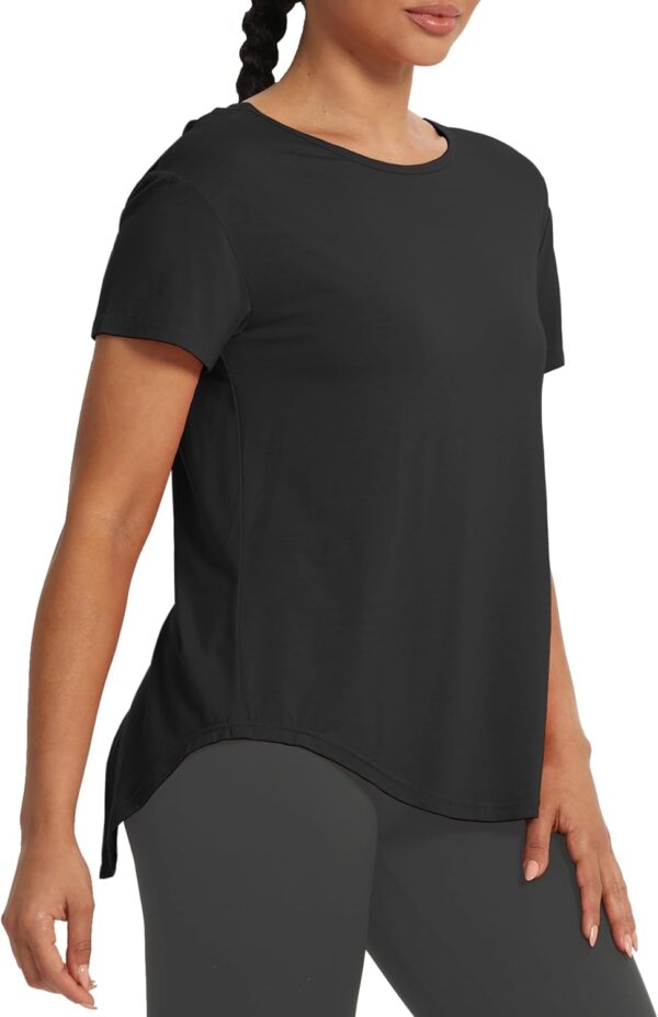 Bestisun Women Short Sleeve Workout Athletic Shirts Tie Back Sports Gym Tops Mesh Yoga Clothes