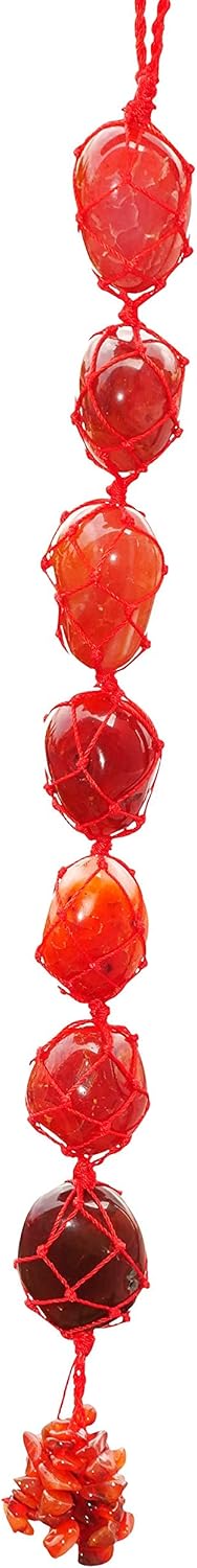 Carnelian Crystal - Meditation Room Accessories - Car Crystal Hanging Ornament - Crystals for Car Mirror - Wall Home Decoration - Feng Shui Gifts