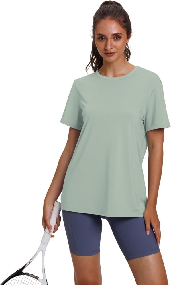 OFEEFAN Workout Tops for Women UPF 50+ Breathable Quick Dry Loose Fit T Shirt Outdoor Yoga Running Hiking Gym Tee Top