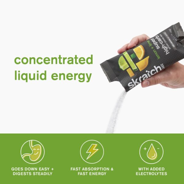 Skratch Labs Super High-Carb Drink Mix Packets - Carbohydrate Powder - Cluster Dextrin + Electrolytes - Endurance Energy- Energy Gel Alternative - Lemon + Lime - 8 Single Serving Packets - Non-GMO