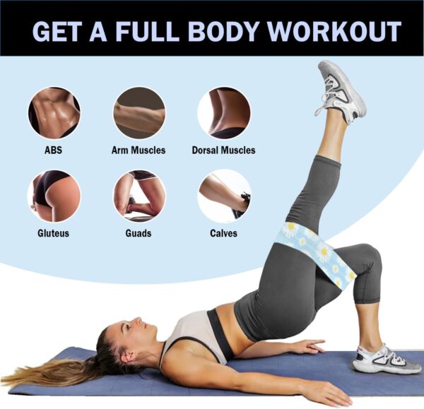 Large Fabric Resistance Bands for Working Out, Loop Exercise Bands for Booty Leg, Butt, Glutes, Stretch Workout Bands for Women & Men, Hip Elastic Bands for Home Gym Fitness, Yoga, Pilates