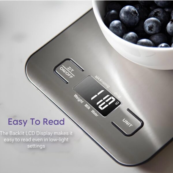Maverick Digital Kitchen Scale – Accurate Grams & Ounces for Cooking, Baking, and Meal Prep – Great for Keto and Weight Management – Sturdy Stainless Steel with Easy-to-Read Digital Screen
