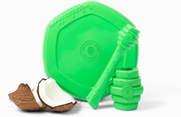 Tropical Coconut Scented - Hive Dog Fetch Stick for Large Breeds - Dog Stick Toy - Floats in Water - Treat Dispenser Toy - Durable and Tough - Made in The USA