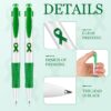 Woanger Mental Health Awareness Pen Green Ribbon Mental Health Awareness Items Retractable Ballpoint Pens Bulk Office Gifts(36 Pcs)