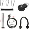 61Tqm1UfTML._AC_SL1420_.jpg LFJ LAT Pull Down and Lift Weight Pulley System Cable Machine Pulley Attachment for Triceps Pull Down, Biceps Curl, Back, Forearm, Shoulder Home Gym Equipment