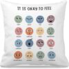 Nogrit Classroom Calming Corner Decor Calm Down Corner Supplies Counseling Office Must Haves Throw Pillow Cover 18X18, Mental Health Decor for Therapy Office Decor Must Haves Therapist Gifts