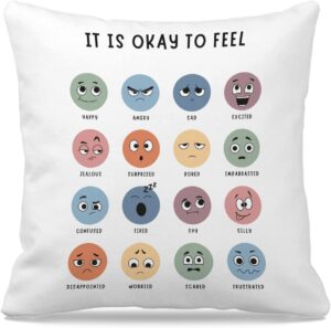 Nogrit Classroom Calming Corner Decor Calm Down Corner Supplies Counseling Office Must Haves Throw Pillow Cover 18X18, Mental Health Decor for Therapy Office Decor Must Haves Therapist Gifts