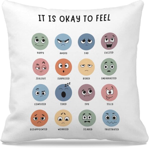 Nogrit Classroom Calming Corner Decor Calm Down Corner Supplies Counseling Office Must Haves Throw Pillow Cover 18X18, Mental Health Decor for Therapy Office Decor Must Haves Therapist Gifts
