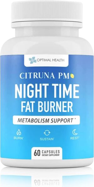 PM Night Time Weight Loss Supplement for Men & Women- Natural Weight Loss Pills Infused with Ashwagandha, Lemon Balm, 5-HTP - Appetite Control Night Time Fat Loss Pills - 60 Capsules