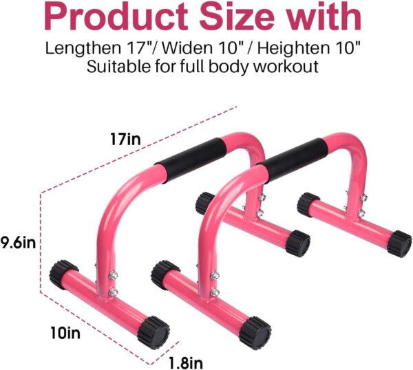 AmazeFan Parallettes Bars, Push Up Bars Strength Training For Handstands, Full Planche & Dips, Calisthenic, Gymnastic, [16.6x10x10in] Push Up Stands Handle for Floor Workouts Calisthenics Equipment