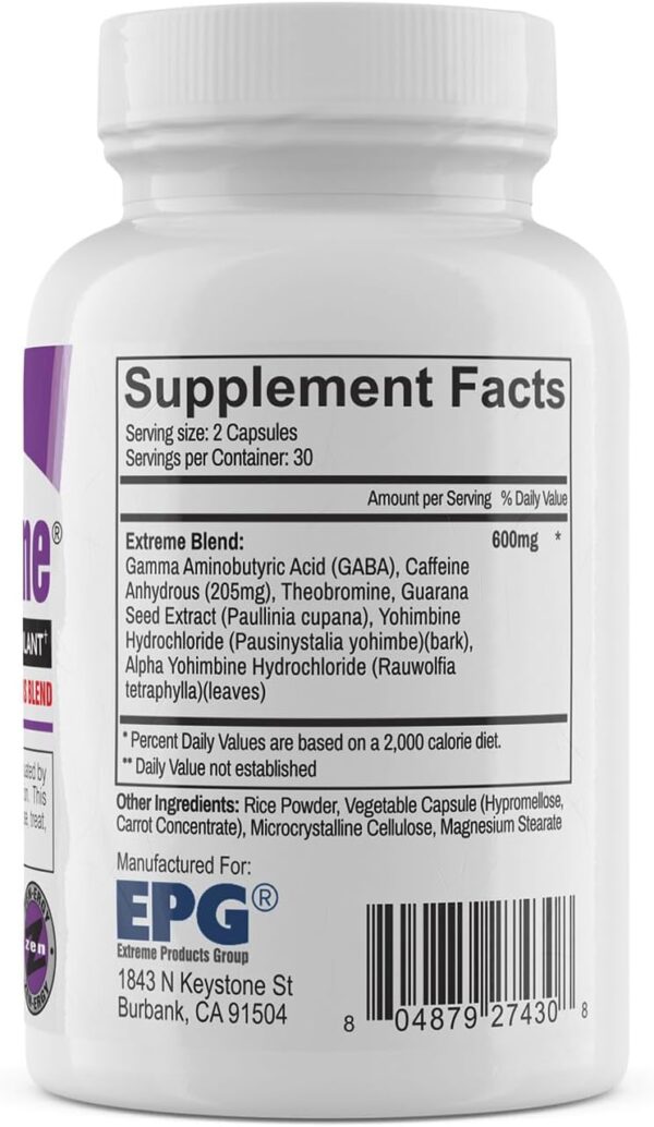 Oxy Xtreme by EPG is a Feel-Good Energy Product That has The Look and Feel of The Old Oxy Elite Pro. Ignited by GABA Caffeine and Yohimbe. 60 Veggie Capsules