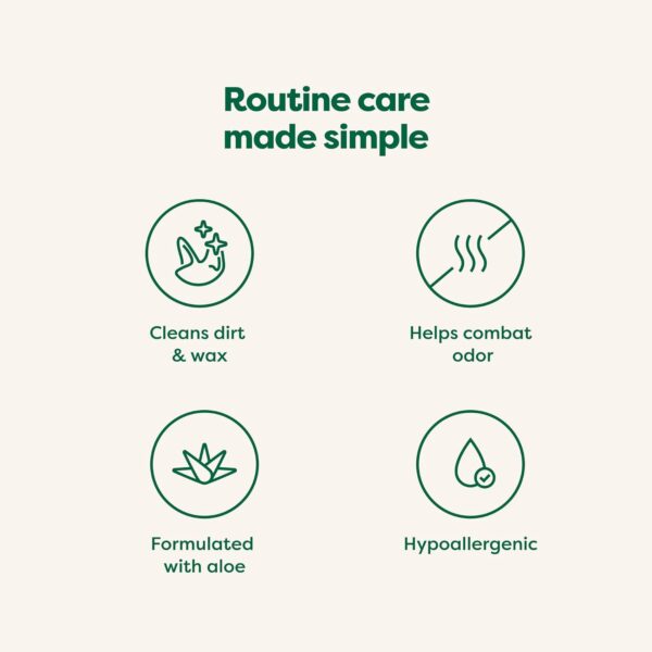 Earth Rated Pet Ear Wipes, Hypoallergenic Cleaner for Dogs & Cats Ears to Remove Dirt and Wax Build Up, Wild Oat Scent, 70 Count