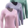 NELEUS Women's 3 Pack Compression Shirts Long Sleeve Yoga Athletic Running T Shirt