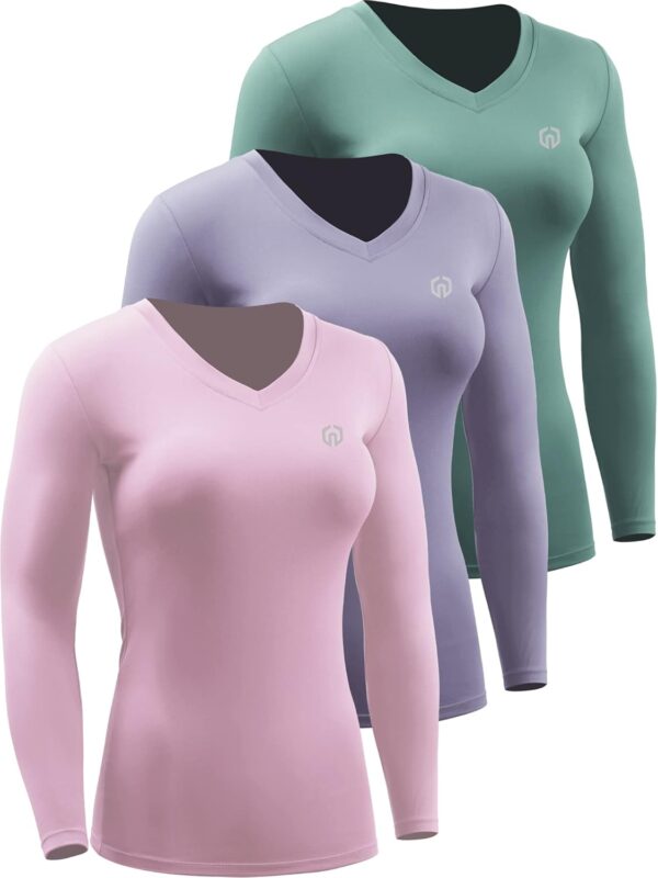 NELEUS Women's 3 Pack Compression Shirts Long Sleeve Yoga Athletic Running T Shirt