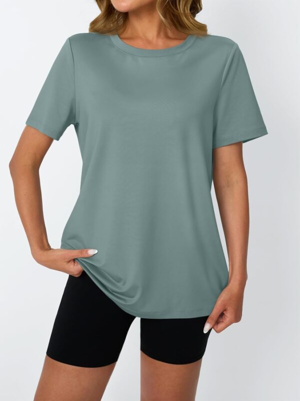 AUTOMET Women's Workout Tops Short Sleeve Gym Shirts Summer Athletic Yoga Tshirts Loose Fit Casual Clothes 2025