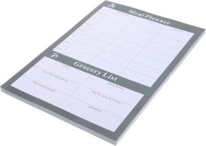 Weekly Meal Planner Notebook Tearable Household Diet Journal for Food Lists & Grocery Planning 1 Book of Calendar for Meal Prep & Healthy Eating
