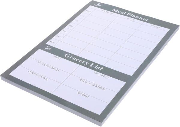 Weekly Meal Planner Notebook Tearable Household Diet Journal for Food Lists & Grocery Planning 1 Book of Calendar for Meal Prep & Healthy Eating
