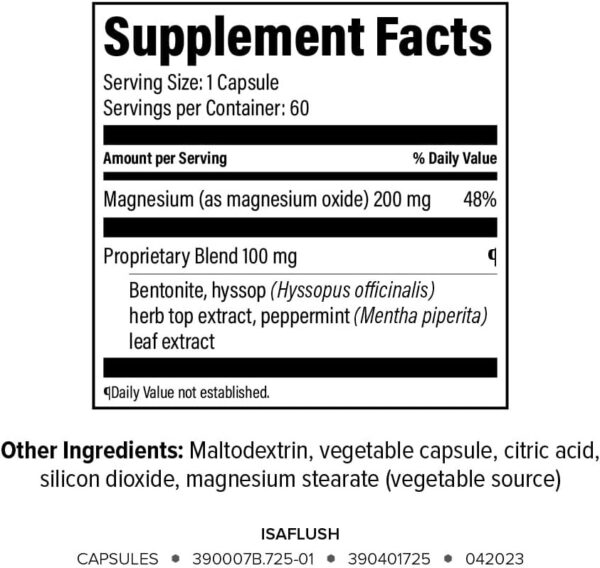 Isagenix IsaFlush - Gentle Digestive Support with Balanced Minerals Encouraging Regularity - No Harsh Laxatives - 60 Capsules