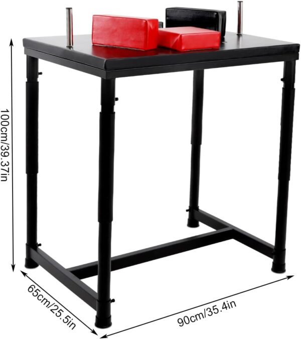 Professional Arm Wrestling Table, Standard Arm Wrestling Battle Table, Adjustable Wrist Strength Training Support Plate with w/Pads & Handles, Wrist Strength Training Equipment for Homes Office Gyms