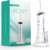 Water Dental Flosser for Teeth Cordless, Portable Oral Irrigator with 3 Modes 4 Tips, IPX7 Waterproof Rechargeable Electric Flosser for Teeth Deep Cleaning for Travel Home WF300 (Blue)