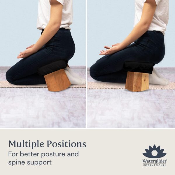 Meditation Bench (Burgundy), Seiza, Sustainable Acacia Wood with Curved Bottom Edges for The Perfect Posture, Meditation Stool, Prayer Bench, Meditation Chair, Yoga Stool