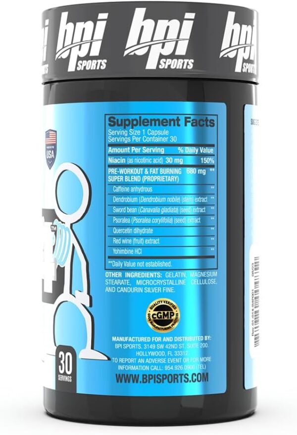 BPI Sports B4 – Extra-Strength Fat Burner – Keto-Friendly – Appetite Suppressant – Caffeine, Niacin, Quercetin, Yohimbine – 30 Servings – 710mg