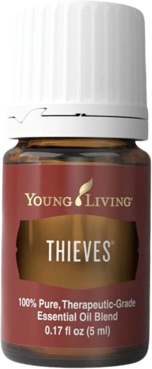 Young Living Thieves Essential Oil Blend | 5 ml | Lemon, Clove, Eucalyptus, Cinnamon Bark, Rosemary | Versatile for Diffusers, Topical Application, Freshening Spaces, Daily Wellness, and Home Care