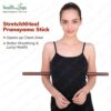 HealthAndYoga™ StretchNHeal Collapsible Multi-Use Wooden Yoga Stick - Regular and XL - Portable Posture Corrector Pole, Stretch Mobility Stick, Physical Workout Exercise Dowel