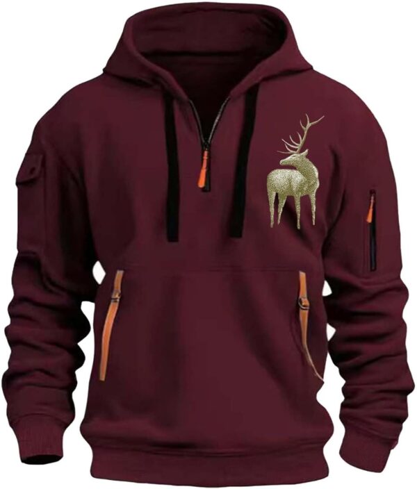 Mens Fall Jackets,Half Zip Hoodie Men Pullover Tactical Sweatshirt Vintage Long Sleeve Casual Hoodie with Pockets