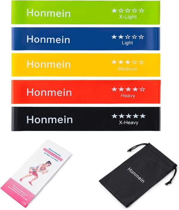 Resistance Bands for Working Out, Exercise Bands with 5 Resistance Levels Fit for Home Fitness, Strength Training, Natural Latex Resistance Band Include Instruction Guide and Carry Bag.…