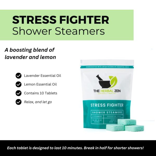 Stress Fighter Shower Steamers Aromatherapy with Essential Oils, Made in the USA Shower Bombs, Shower Bomb Aromatherapy, Relaxing Gifts for Women, Spa Day Gift, Birthday Gift