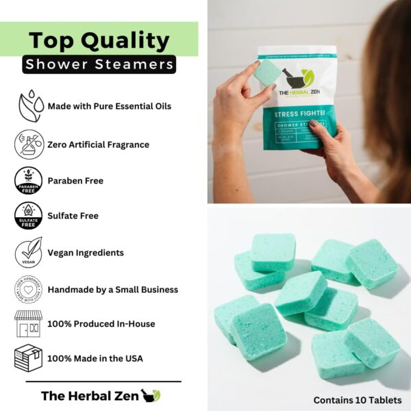 Stress Fighter Shower Steamers Aromatherapy with Essential Oils, Made in the USA Shower Bombs, Shower Bomb Aromatherapy, Relaxing Gifts for Women, Spa Day Gift, Birthday Gift