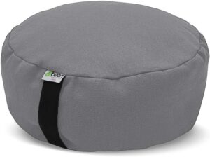 MEDITATION CUSHION - Zafu Meditation Pillows for Sitting on Floor, Yoga Cushion, Hemp Yoga Pillow, Zafu Meditation Cushion, Zen Kneeling Prayer Pad- MADE IN USA - Round, SHADOW GRAY HEMP