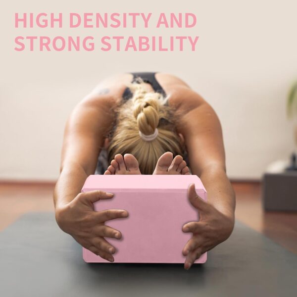 Yoga Block, Yoga Blocks 2 Pack, Sturdy Yoga Foam Blocks, High Density & Non Slip Dance Blocks for Stretching and Toning, Fitness Accessories for Stability & Balance