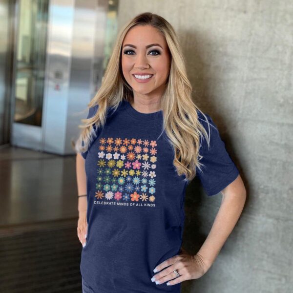 Celebrate Minds of All Kinds Shirt Women Autism Awareness T Shirt Mental Health Inspirational Short Sleeve Tee Tops
