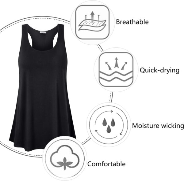 Cestyle Womens Sleeveless Scoop Neck Flowy Loose Fit Workout Shirts Racerback Long Tank Tops