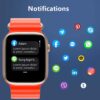 Smart Watch for Women Men Kids for Android Phones iPhone Compatible, 2.09'' Smartwatches Fitness Tracker with Call/SMS/Heart Rate/Blood Oxygen Monitor/Pedometer/2 Bnads (Orange)
