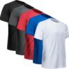 Workout Shirts for Men Short Sleeve Quick Dry Athletic Gym Active T Shirt Moisture Wicking